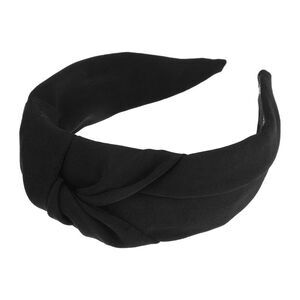 Knotted Solid Colors Top Knot Elastic Headbands Black